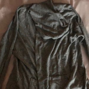 Gray hooded cardigan